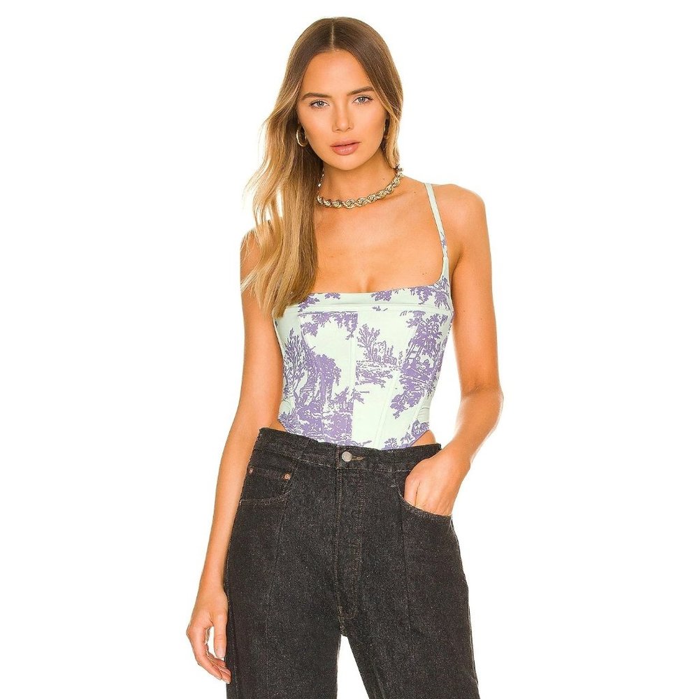 Miaou Mint Toile Corset in Mint Toile XSmall